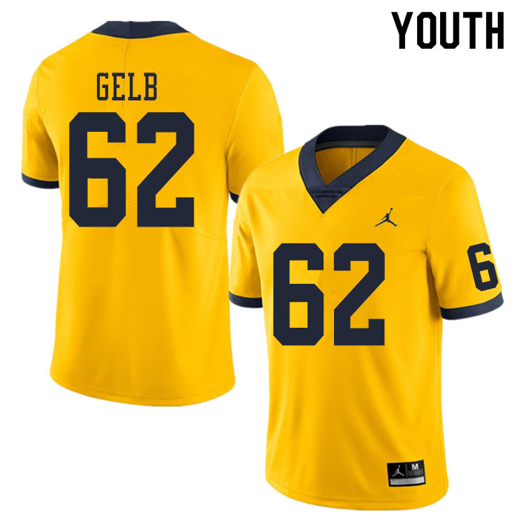 Youth #62 Mica Gelb Michigan Wolverines College Football Jerseys Sale-Yellow